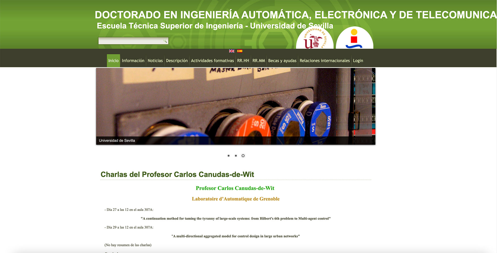 Web de Doctorado en Ingeniería Automática, Electrónica y Telecomunicación
