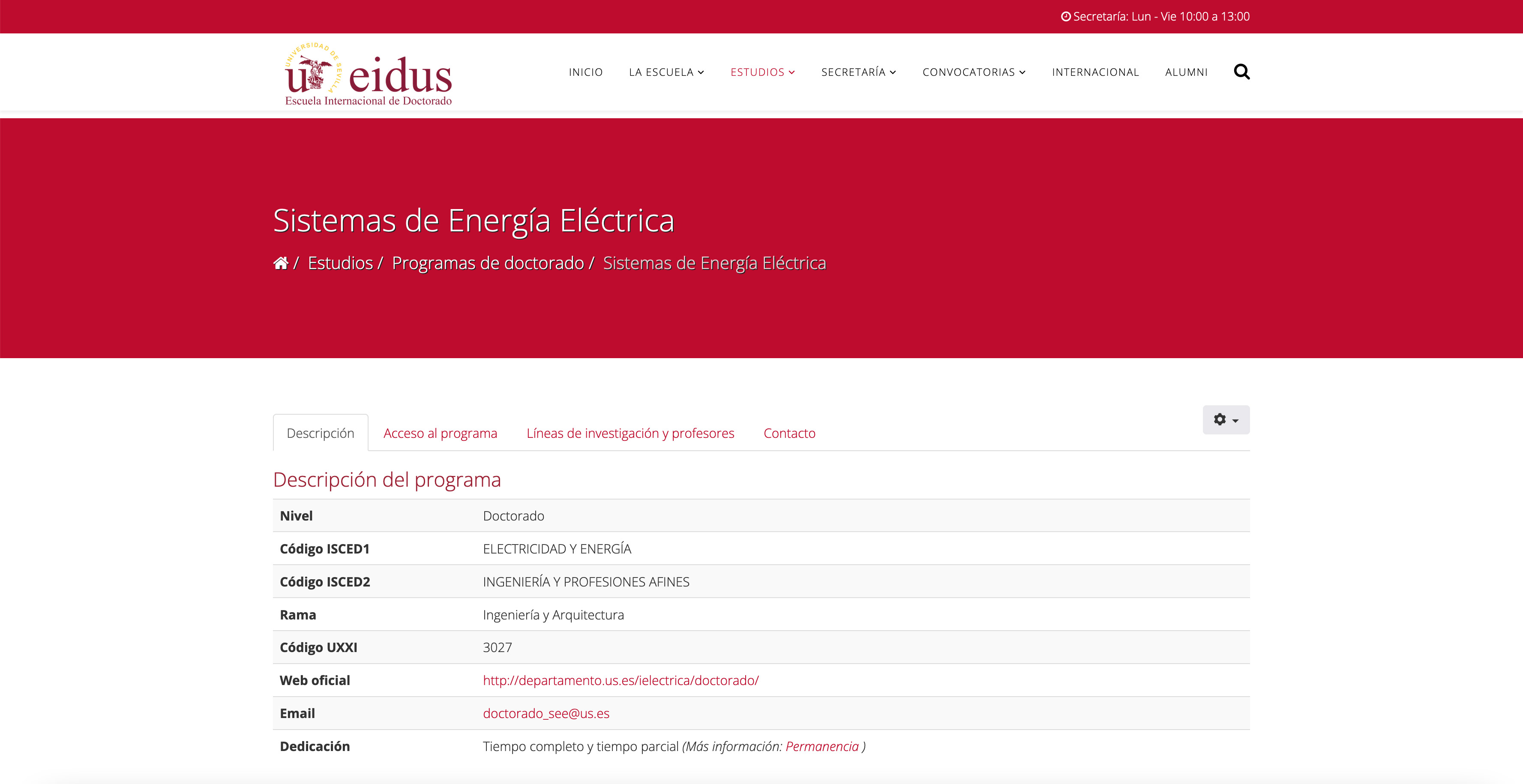 EIDUS ﻿Doctorado Sistemas de Energía Eléctrica | ETSI