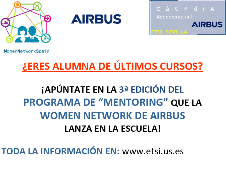 Programa de Mentoring "Mujer e Ingeniería" de Women Network de Airbus Cartel  | ETSI 