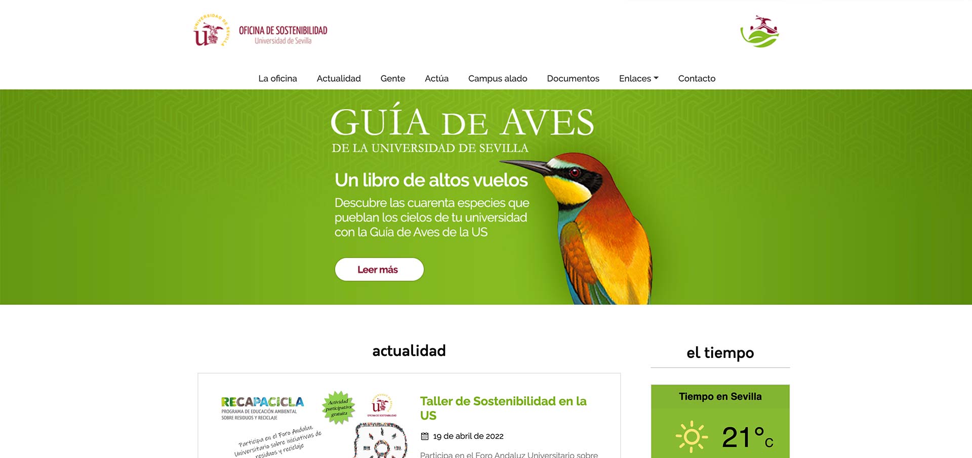 Portal oficina de Sostenibilidad | ETSi Sevilla
