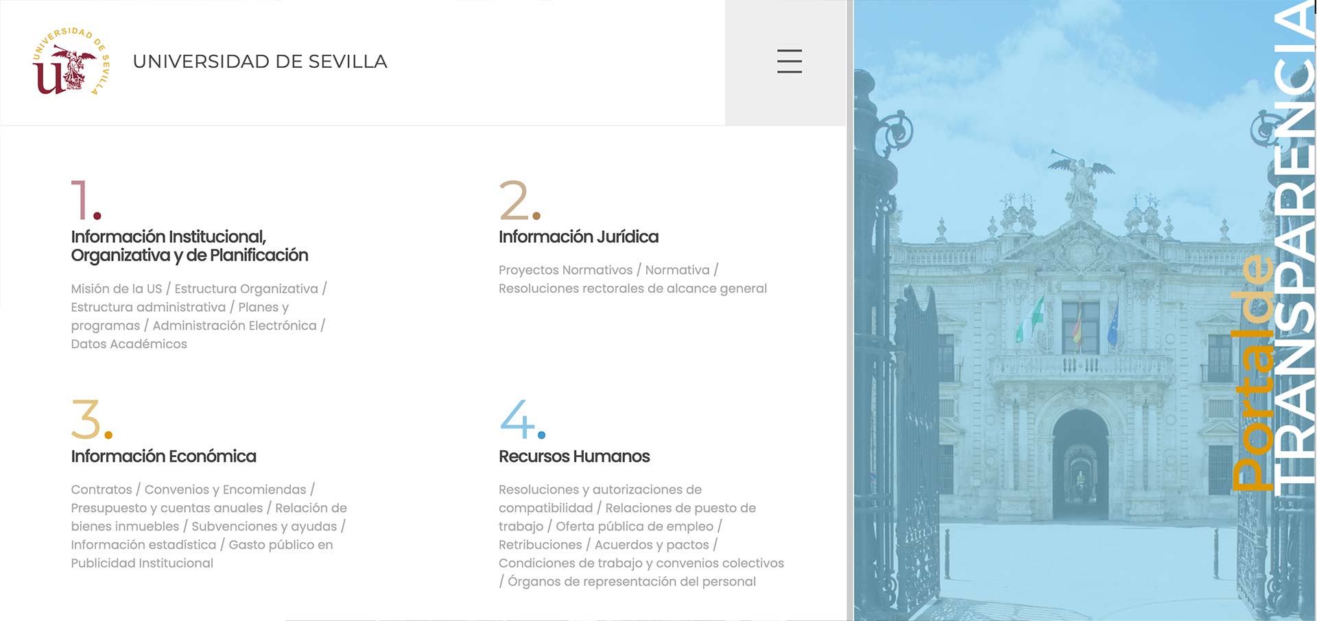 Portal de trasparencia de la Universidad de Sevilla | ETSi Sevilla